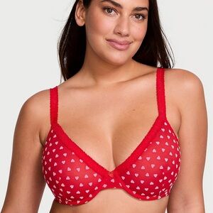 Victoria Secret Tease Hearts Unlined Demi Bra‎